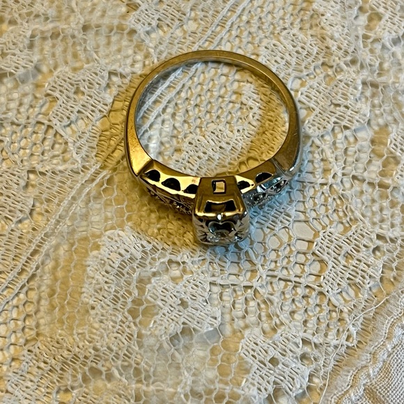 Art Deco Vintage Diamond Ring Size 6.5 - Picture 10 of 12